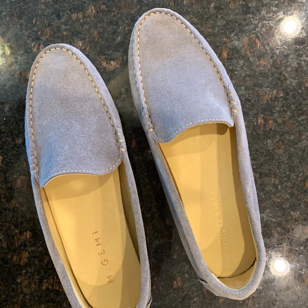 M. Gemi The Felize Driving Loafer Moccasin Grey Suede Size 39.5